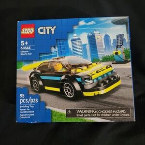 Lego Yellow and Blue Electric Sports Car Building Set